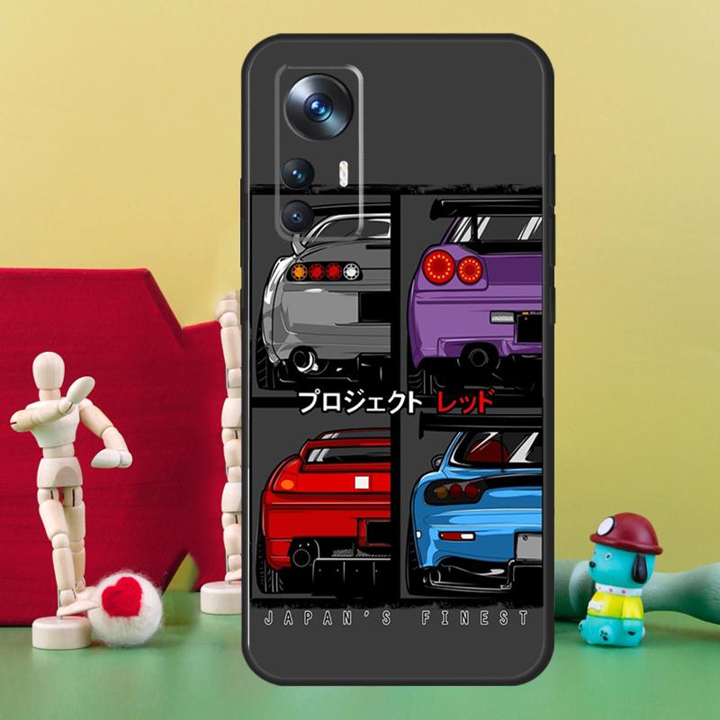 Sports Car JDM Drift Case For Xiaomi 15T 14T 13T Pro 13 14 15 Ultra 17 Pro Max POCO F5 F6 F7 X5 X6 X7 Pro Cover