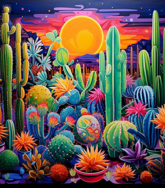 Diamond Painting Cactus Full Square/Round Embroidery Landscape Mosaic Rhinestone Pictures Cross Stitch Kits Decor Gift