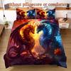 2/3D Dream Catcher Double Dragon Duvet Cover Set (1 Duvet Cover + 1/2 Pillowcase Coreless) - Soft Comfortable
