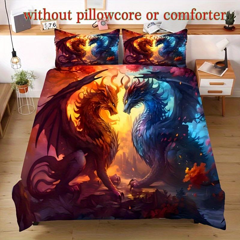 2/3D Dream Catcher Double Dragon Duvet Cover Set (1 Duvet Cover + 1/2 Pillowcase Coreless) - Soft Comfortable