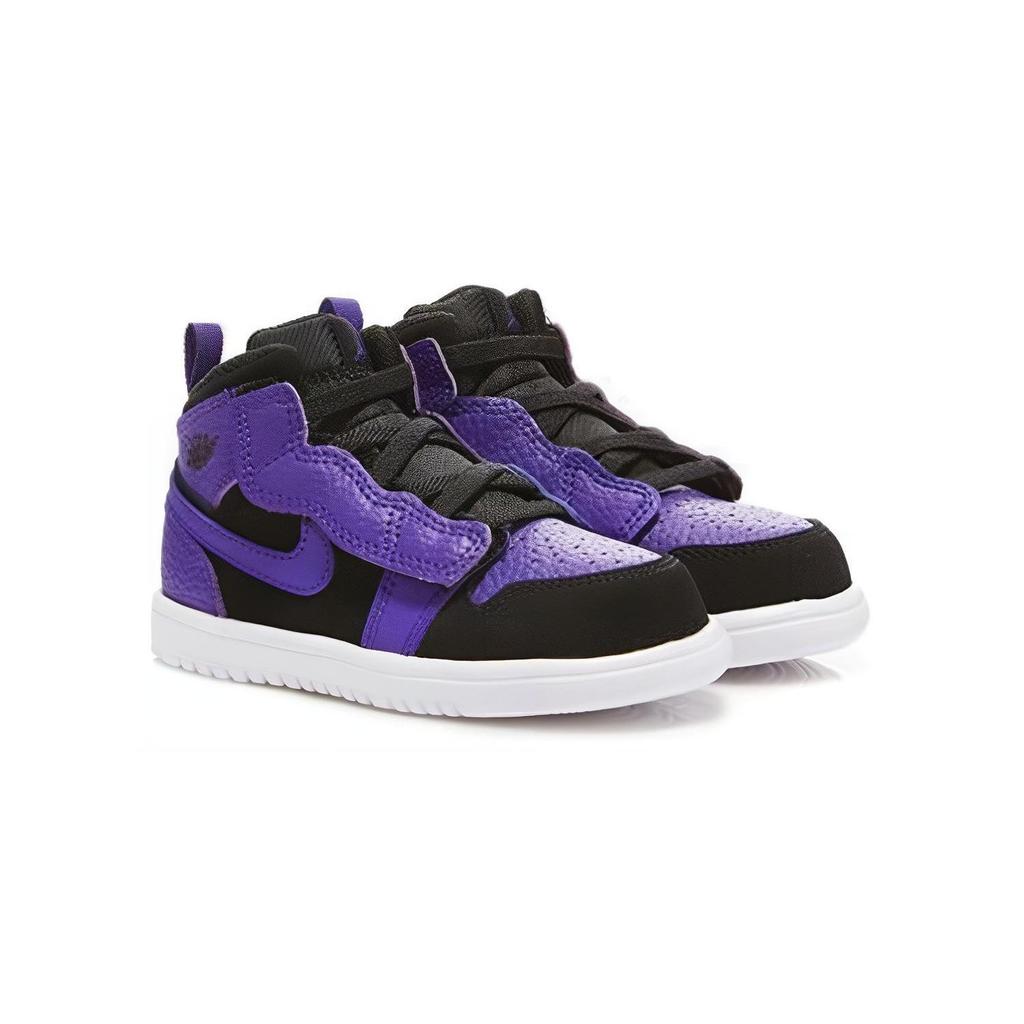 Jordan Air Jordan 1 Mid Alt Trendy Abrasion Resistant Mid Top Toddler Shoes Black Purple Infant And Toddler AR6352-051