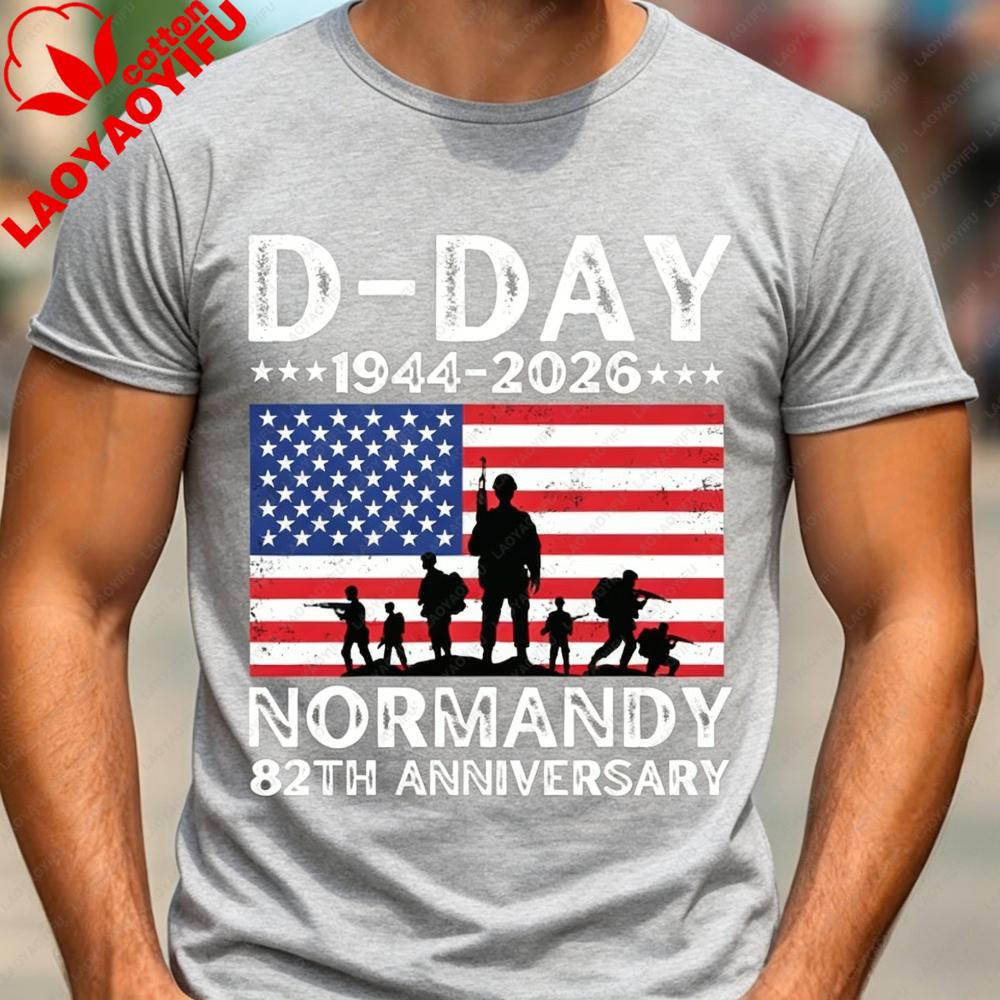 DDay Shirt 82. Jahrestag Normandie 19442026 TShirt D Day 06 Jun 1944 Gedenkbekleidung Herren Rundhals Baumwolle Kurzarm