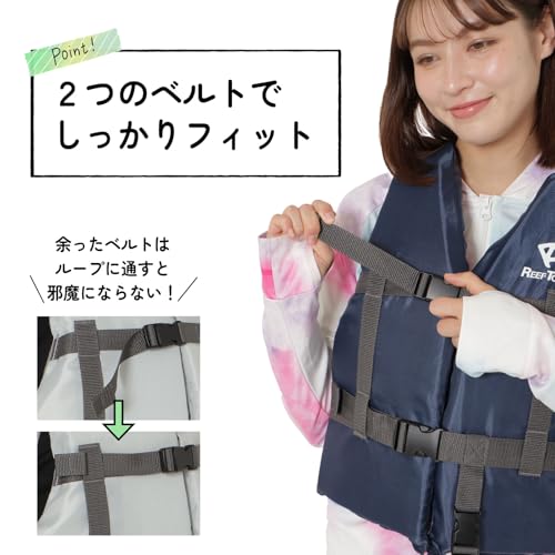 REEFTOURER Adult Snorkeling Vest with Secure Buoyancy and Crotch Strap, Navy, Size L, RA8002