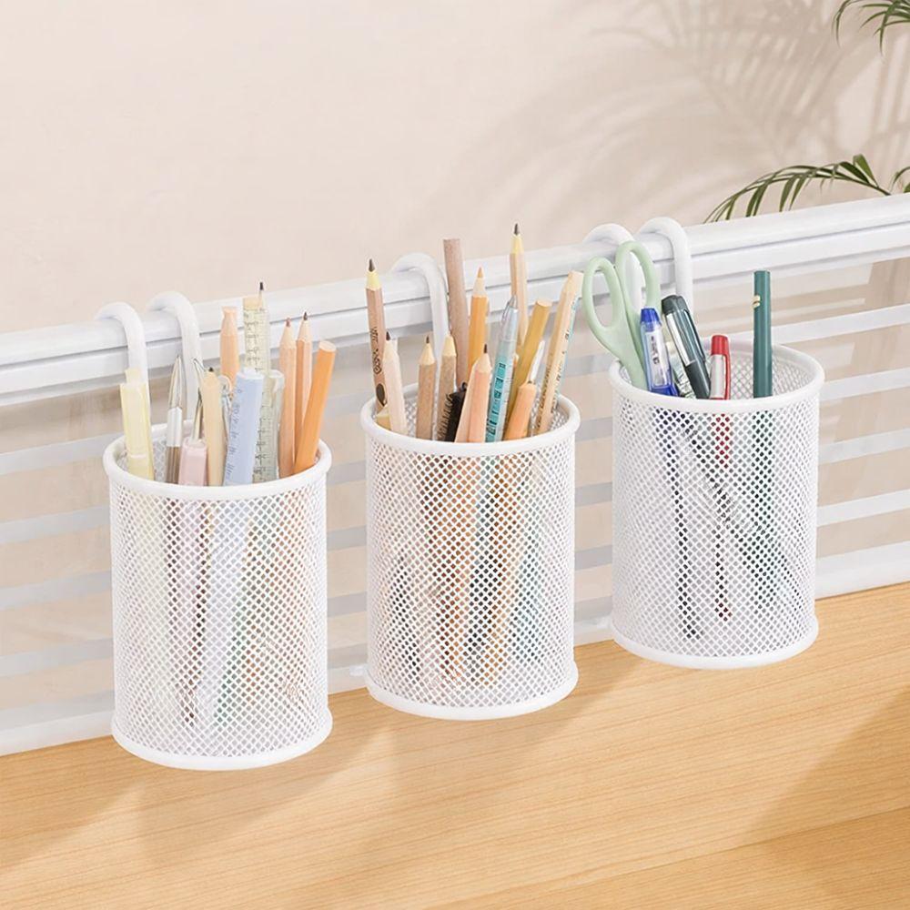 Wall Mounted Metal Hanging Basket Space Saving Stationery Storage Box Pen Holder  Home