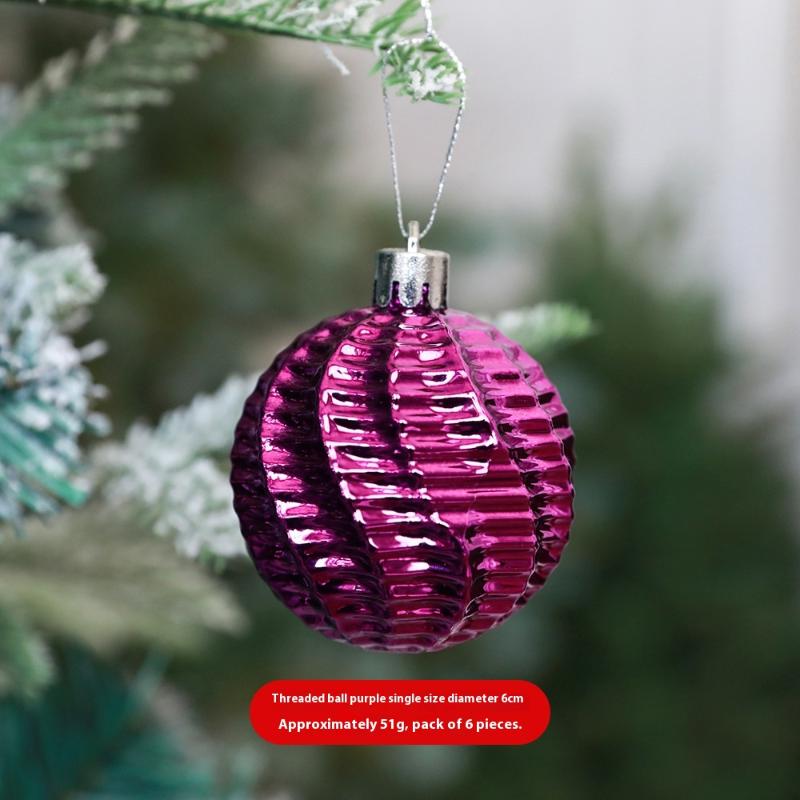 6pcs/set Christmas Ball Champagne Pumpkin Ball Xmas Decorative Hanging Ornaments Party Christmas Spheres Pendant