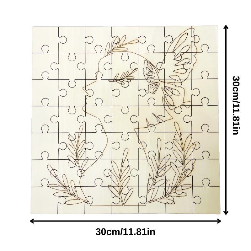 Eco-Friendly Children's Poplar Wood DIY Puzzle Toy - Educational & Decorative Pattern