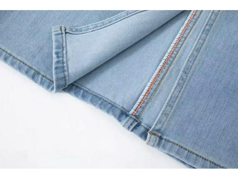 Hong Kong Style Tencel Stretch Back-Slit Denim Midi Skirt - High-Waisted, Tie-Up, Slimming & Versatile for Women (Spring 2026)