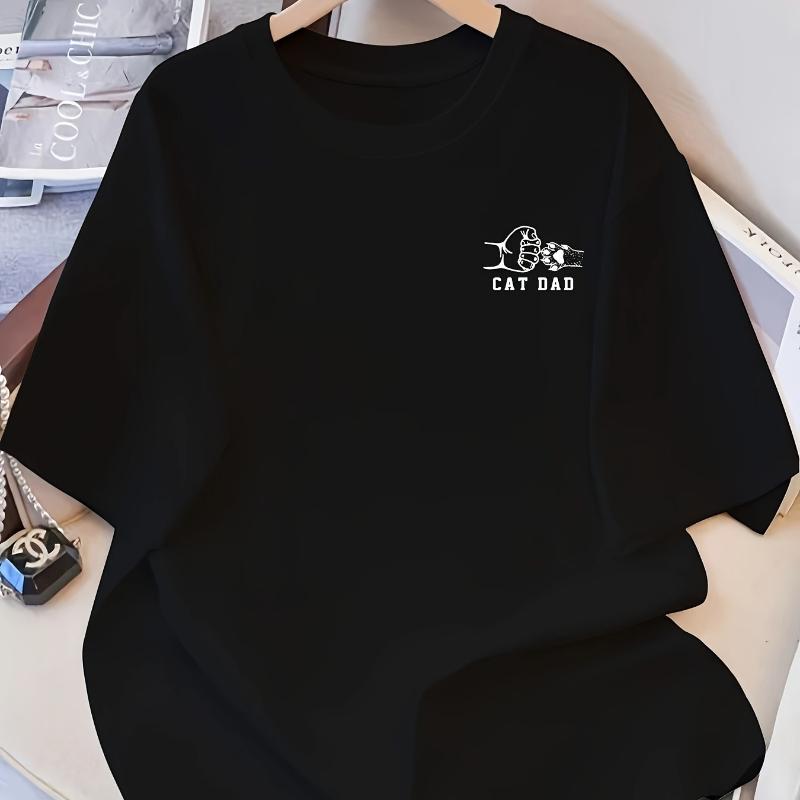 

Cat Dad Fist Bump T-Shirt,Soft Breathable & Fade-Resistant, Classic Fit for Daily Casual Wear XXL чорний