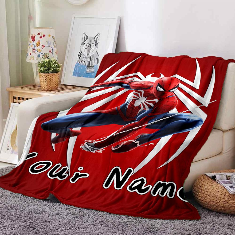 Custom Name Spider-Man Theme Blanket for Couch & Bed, Plush Cozy Fuzzy Blanket Super Soft & Warm Blankets for Fall and Winter. 0908129