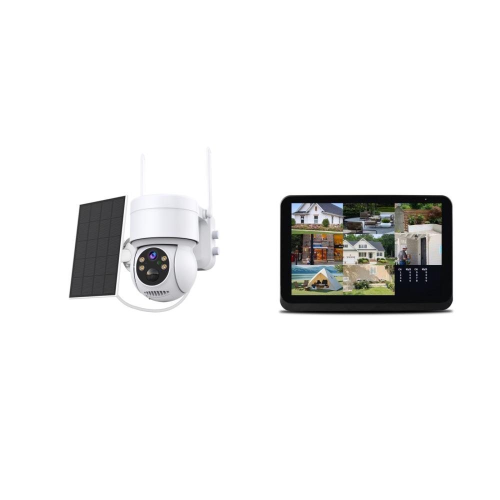 4MP Wireless Solar Surveillance Camera with Touch Screen – Outdoor Waterproof for Home & Mobile Remote Monitoring