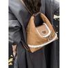 Small Bear Cartoon Backpack For Women With Suede Material And Adjustable Straps For Daily Use