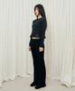 Mihebeu Polka Dot Frill Long Sleeve Black