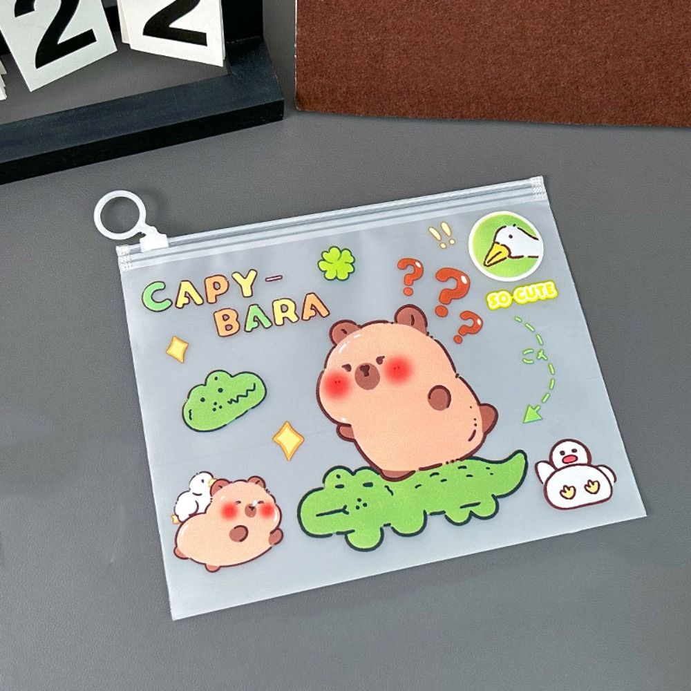 Large-capacity Capybara Transparent File Bag Waterproof File Organizer  Students