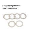 50PCS 304 Stainless Steel Bike Pedal Washers Silver Pedal Gasket Replacement  9/16 Inch Pedals