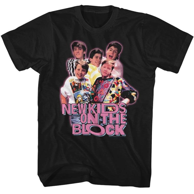 New Kids On The Block Group Image Black T-Shirt 140
