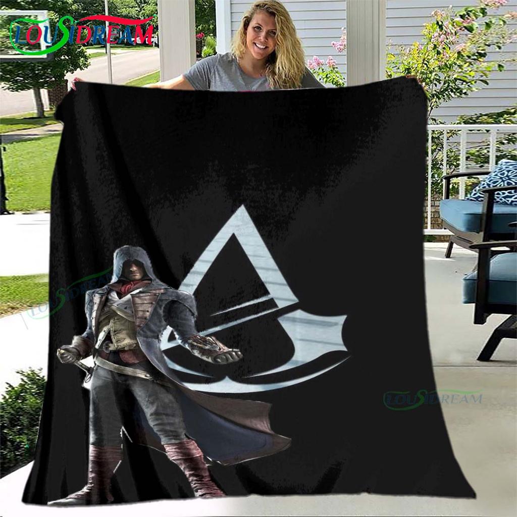Giochi di Moda 3D Coperta A-Assassin's Creed, Coperta Plaid in Flanella per Letto Divano Picnic Ufficio Escursionismo Tempo Libero Riposo Regalo di Compleanno