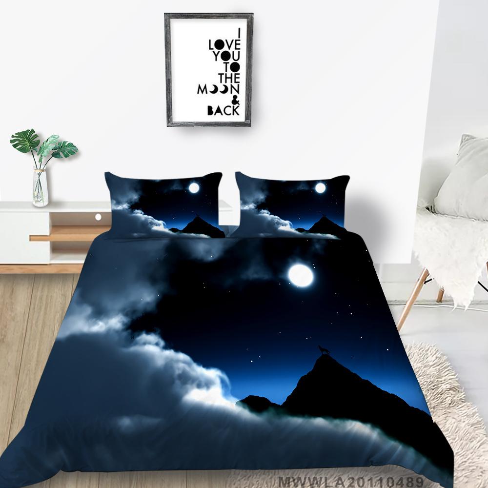 Home Bed Set with Bedding Pillow 2/3 Pcs Duvet Covers Highend 3D Wolf Printed Bedding Suit Home Textiles