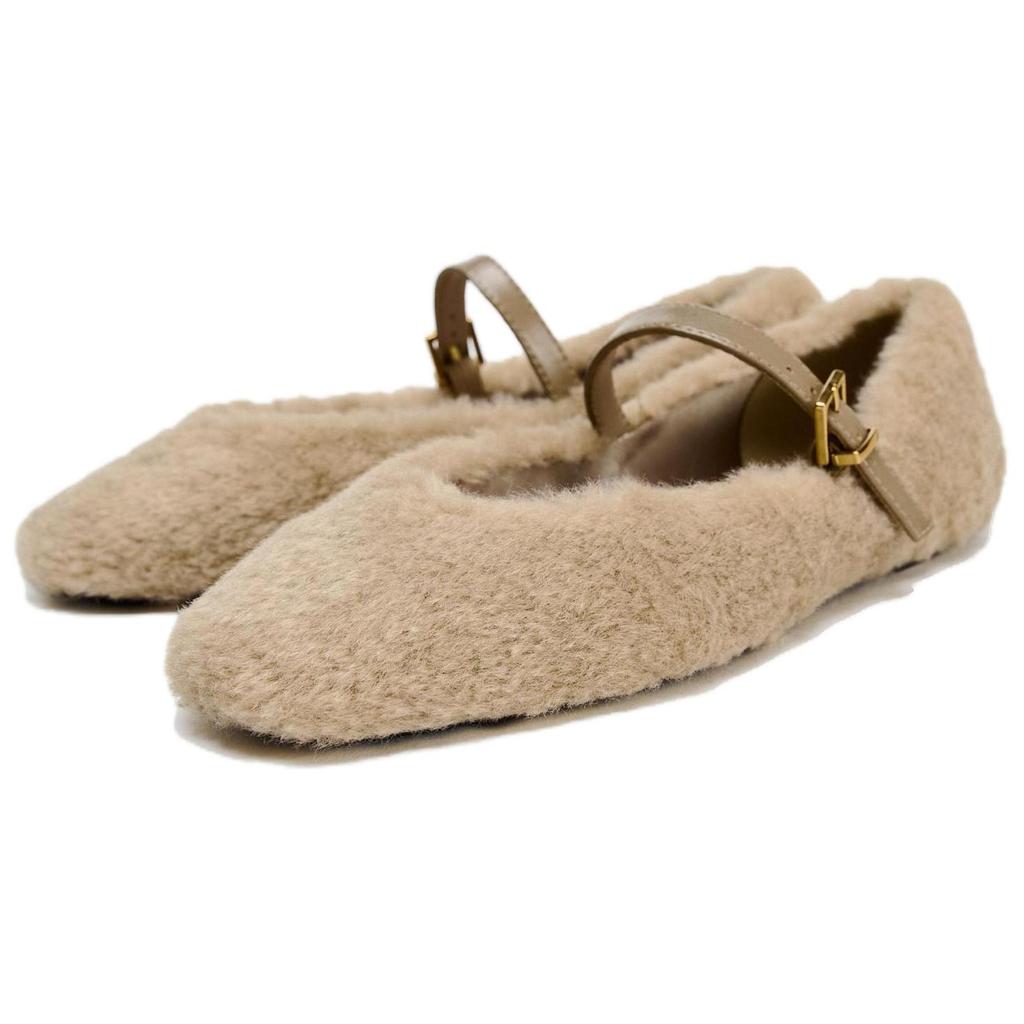 Zara Comfortable Versatile Casual Flats Women Flats Beige 13585410719