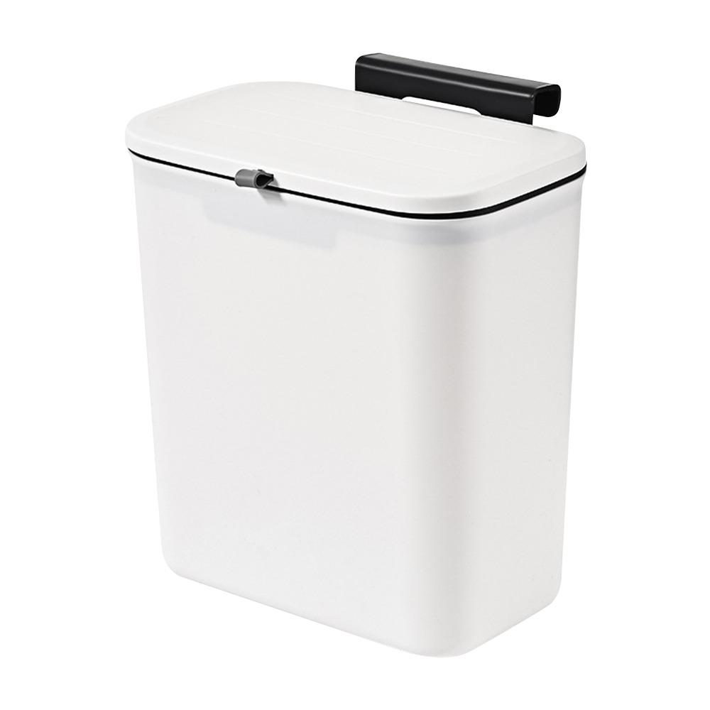 

1Pcs 10L Hanging Trash Can Large Capacity Trash Bin New Garbage Basket Kitchen Bathroom white