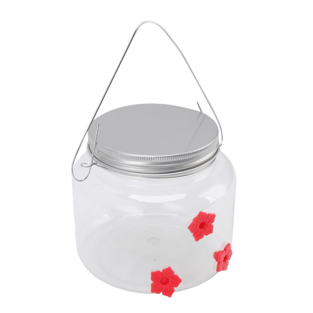 Hummingbird Feeder Clear Hanging Decorative Portable Hummingbirds Water Food Feeding Jar for Patio