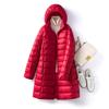 Ultra-light Long Down Jacket Women Autumn Winter Slim Hat Detachable Warm White Duck Down Coat Women Portable Outerwear