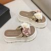 Fashion Fairy Flower Slippers Muffin Soft Bottom 2025 One Word Cool Summer New Female Summer Versatile Beach Slippers