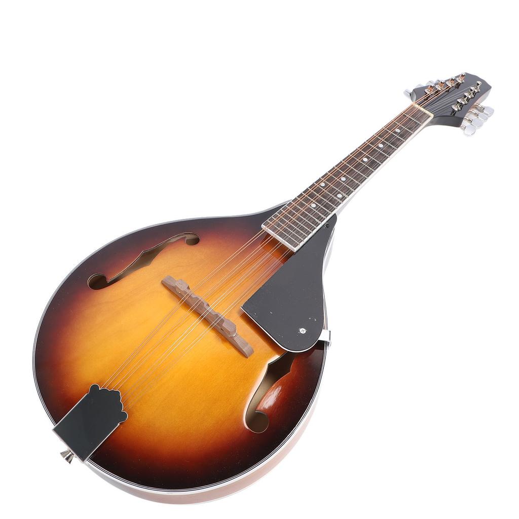 Mandolin Instrument Set Vintage 8 String Acoustic Right Handed with Strings Bag Picks Cleaning Cloth
