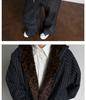 Unisex Hooded Winter Jacket with Vertical Stripes, Leopard Print Lining, and Color Block Patchwork.