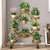 Floor Standing Mobile Plant Rack with Wheels Epipremnum Pot Stand Iron Multi-Layer Balcony Flower Shelf Storage Organizer