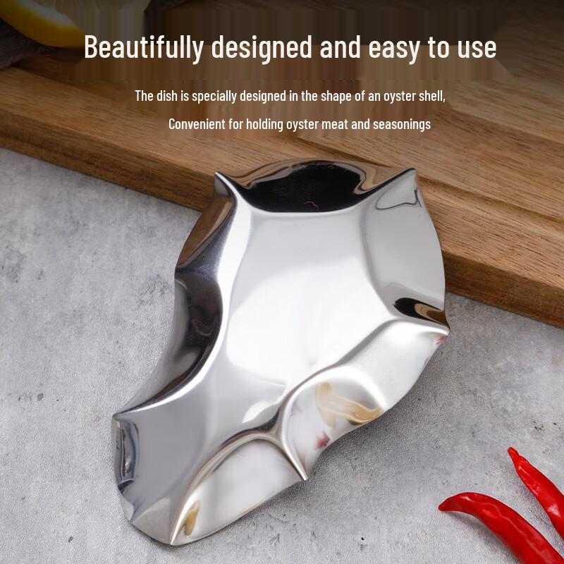 Korean Style 304 Stainless Steel Oyster Dipping Plate Set