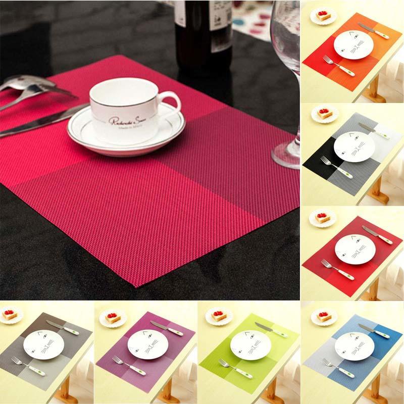 Place Mat PVC Placemats for Dining Table Mat Non-slip Placemat Set In Kitchen Accessories Cup Coaster Wine Pad Kitchen Tool
