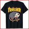 Opossum Skateboard Funny Trasher Possum Skater Black Cotton T-Shirt Unisex T-Shirt