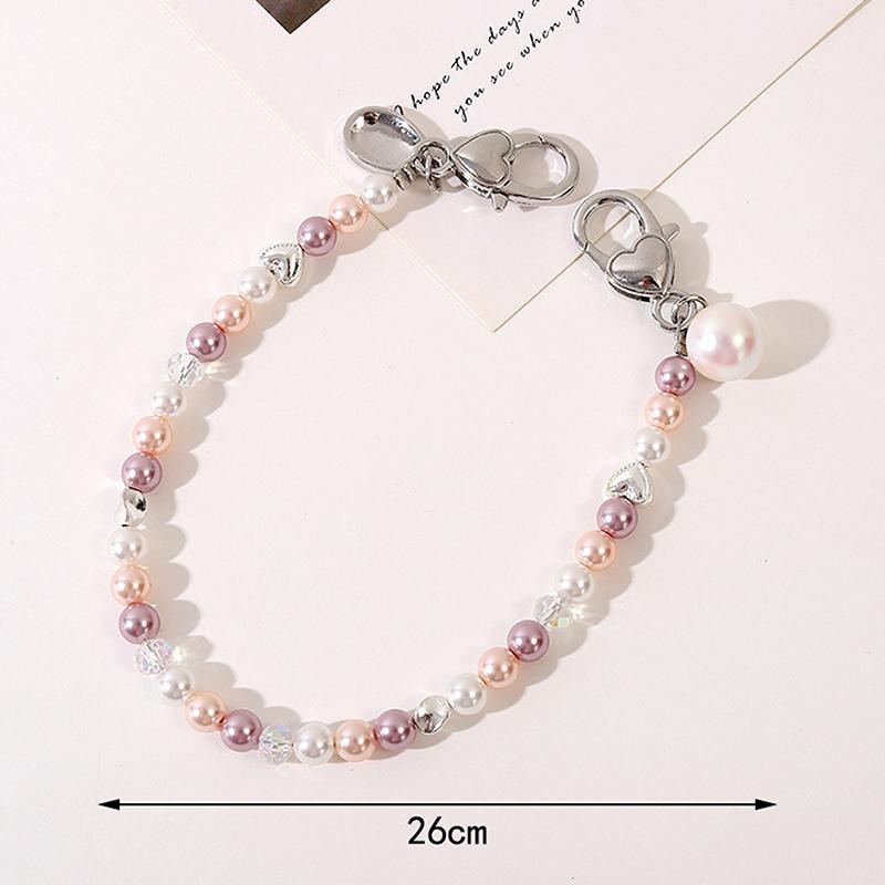 Colorful Acrylic Diagonal Doll Strap Cross Chain Handmade Beaded Bag Decoration Mobile Phone Case Pendant Jewelry