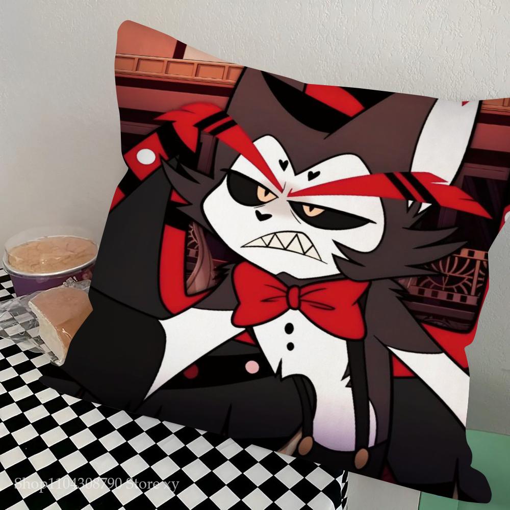 1pc Hazbin Pillow Case Square Bedroom Sofa Leisure Comfort Cushion Car Living Room Home Decoration