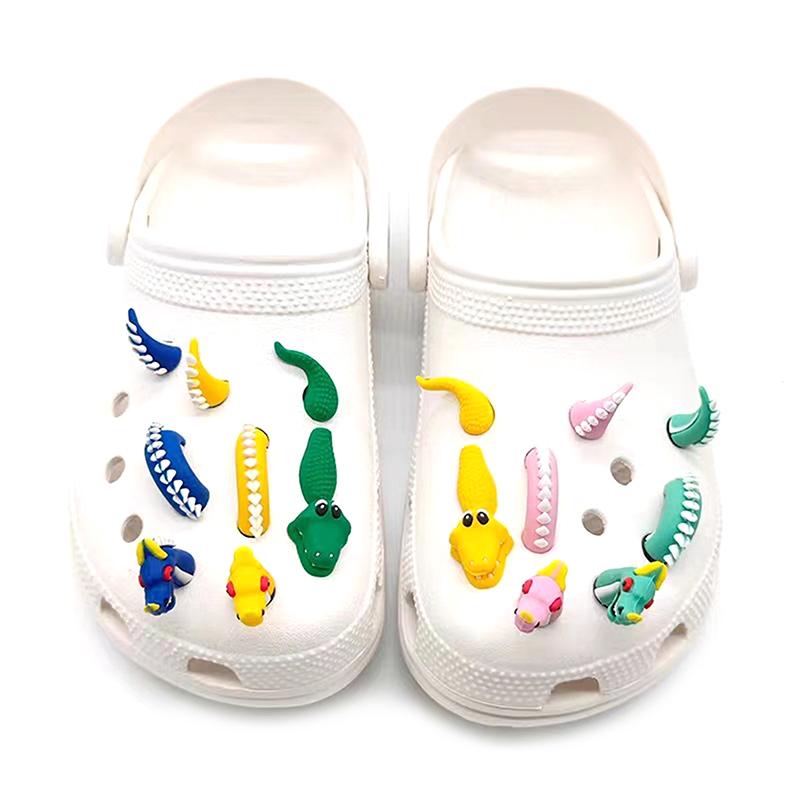 1 conjunto de pingentes de sapato de pvc com desenho de dragão chinês, acessórios engraçados para sapatos, decorações de cobra de crocodilo, fivela, presente