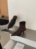 New Autumn Simple and Thin Short Boots Pointed Toe Thin Heel High Heel Fashionable and Comfortable Zipper Short Boots Women After Commuting