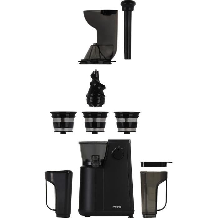 Extracteur de jus extra lent vitamin+ - HKOENIG - GSX24 - 400 W - 1 L - Noir