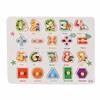 ShapeMatching Panel with Knobs Educational Wooden Peg Puzzle EasyGrasp Toy for Young Children,