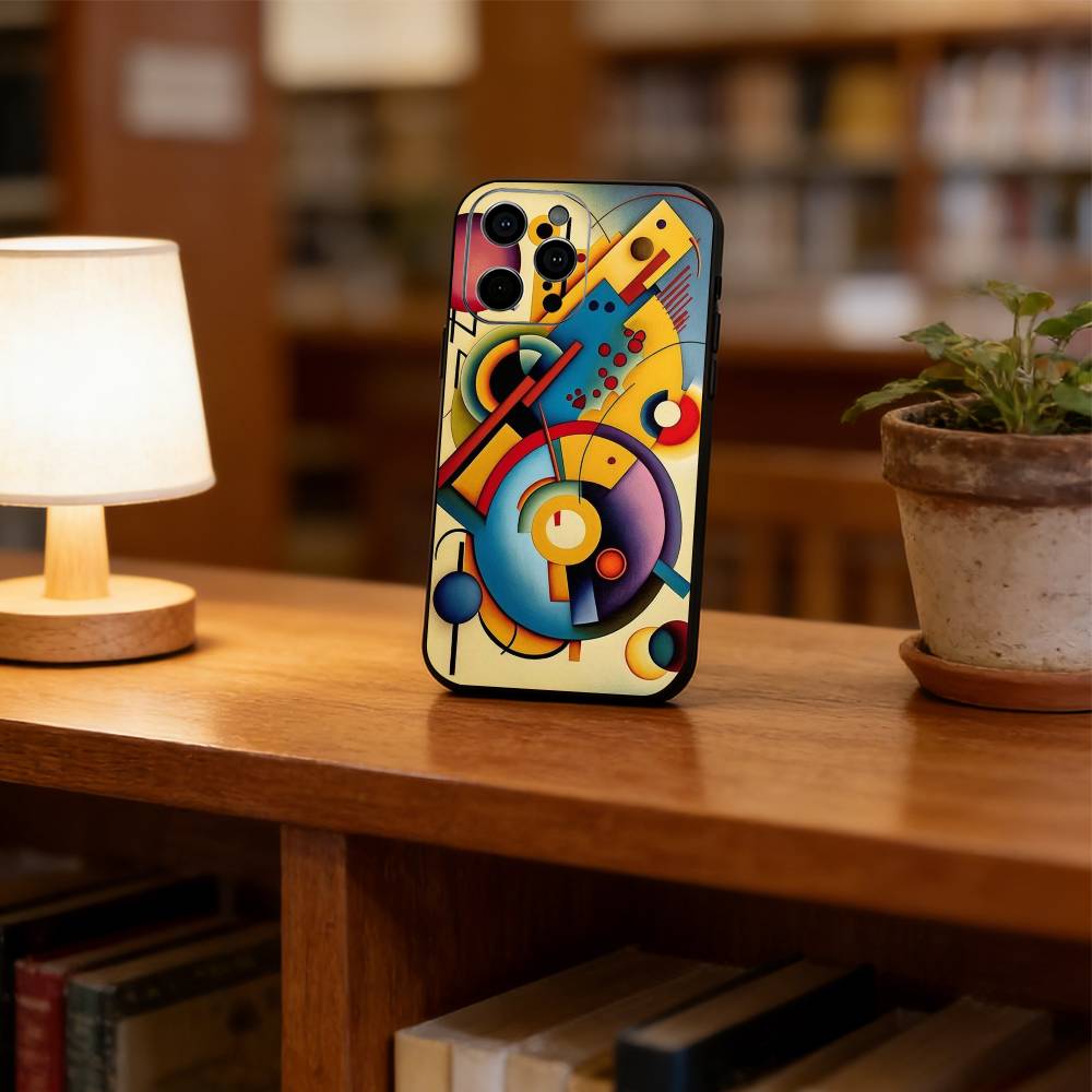 

Art Wassily Kandinsky Phone Case For iPhone 17,16,15,14,13,12,11 Plus,Pro Max,XS,Soft Silicone Black Cover iPhone16Se4