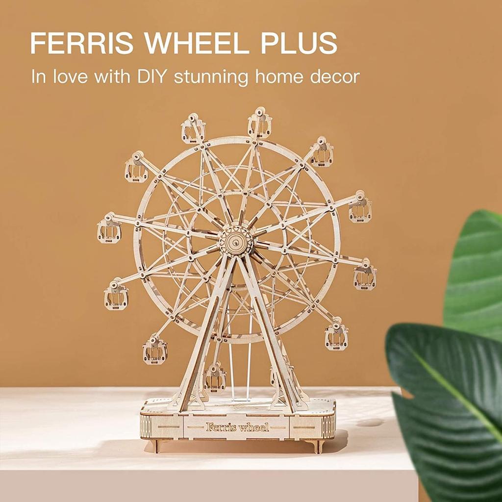 Rowood 3D Puzzles for Adults, Model Kits for Adults, Wooden Music Box,DIY Craft Kits for Adults Teen Boy Gifts on Birthday Christmas - Ferris Wheel
