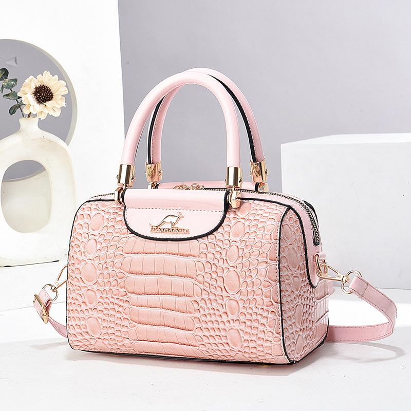 Handbag bag crocodile pattern bright leather women's bag temperament fashion messenger shoulder bag
