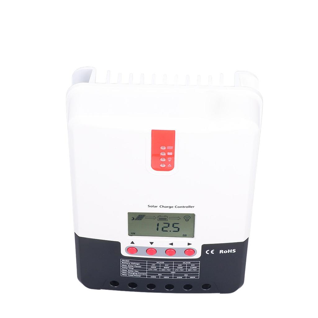 MPPT Solar Charging Controller 12V/24V 40A IP32 Waterproof Fast Response for RVs Home Yachts