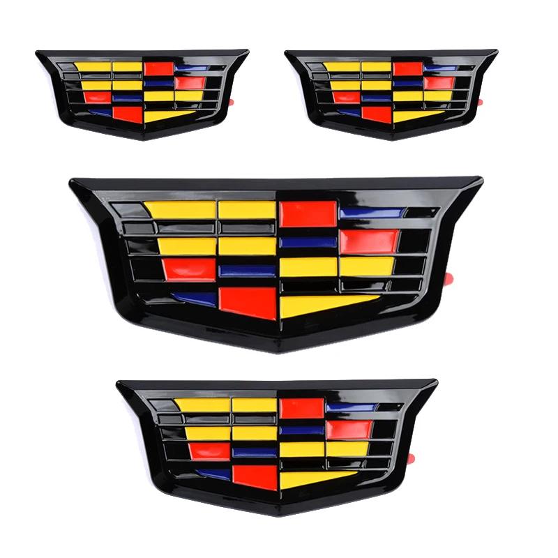 Car Front Rear Emblem Steering Wheel Sticker Side Badge for Cadillac CT4 CT5 CT6 XT4 XT5 XT6 Replacement Refit Logo Accessories