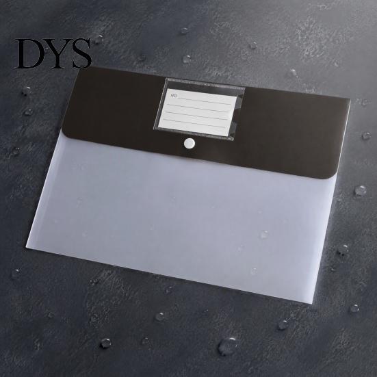 Matte PP File Folder Document Folders with Snap Button & Label Pocket, A4 Size Plastic Student Exam Organizer Envelopes, Waterproof Organizers