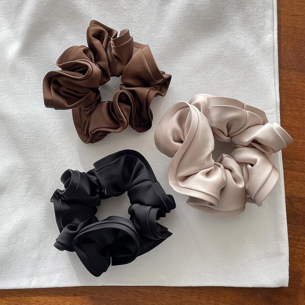 Soft Silk Scrunchies, Large Elastic Hair Rubber Bands for Women