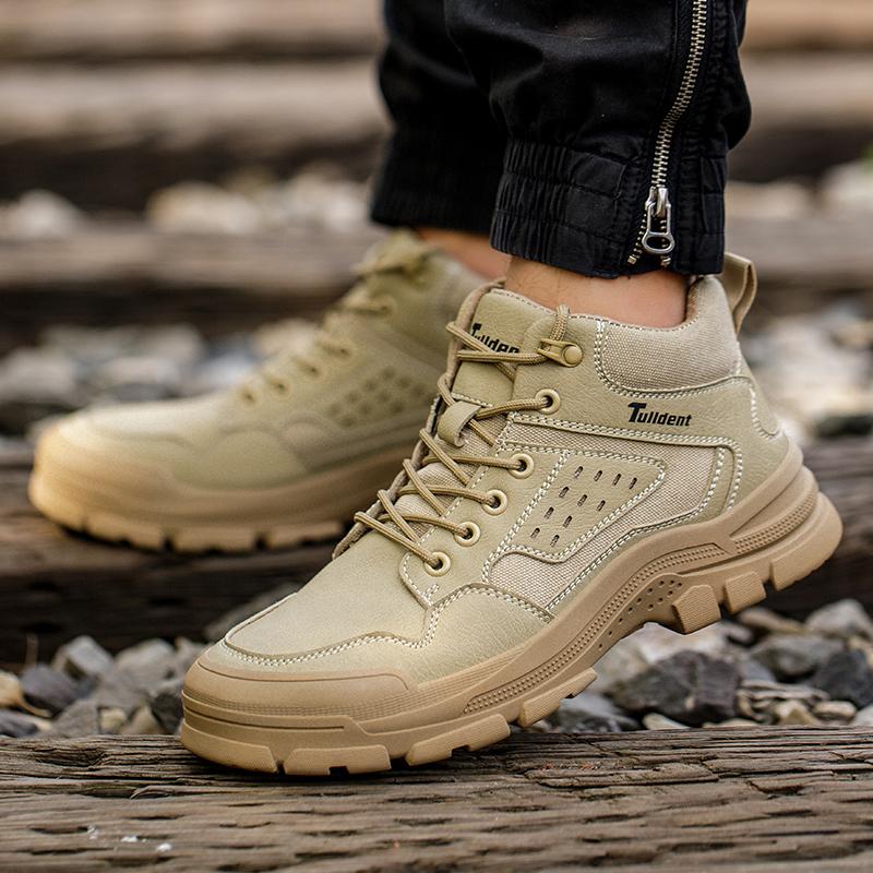 Unisex Gray Safety Shoes Men with Steel Toe Cap Anti-smash Men Work Shoes Sneakers Light Puncture-proof Men's Protective Sneaker