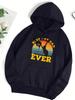 Best Cat Dad Ever Pattern Womens Hoody Hip Hop Fleece Hoodies Pocket Loose Y2K Clothes Casual Autumn Multicolor Pullover
