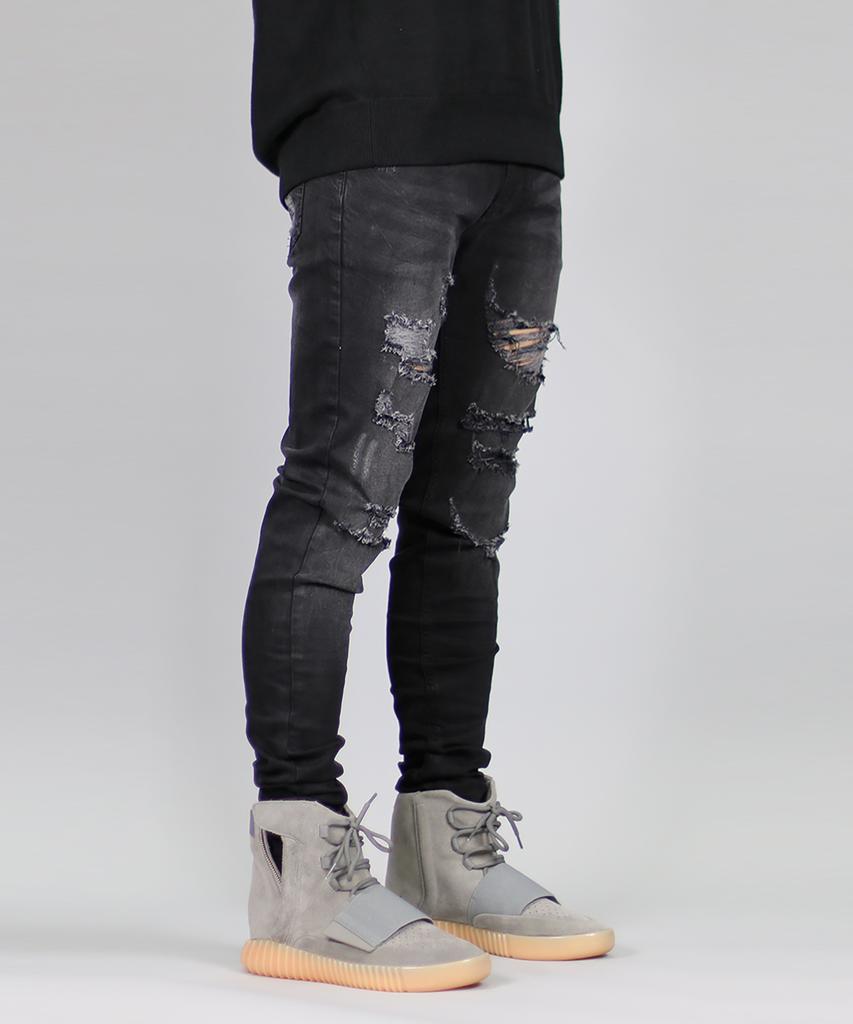 Haipeodenim Black Gao Zipper Jeans