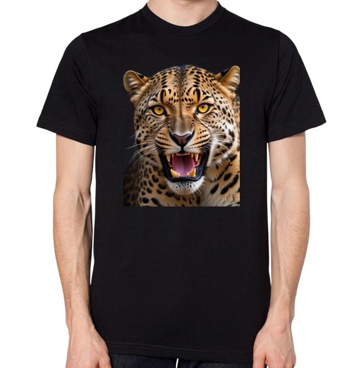 Angry Leopard T-Shirt Men Women Unisex Wild Animal Beast Fierce Looking Top XXXL