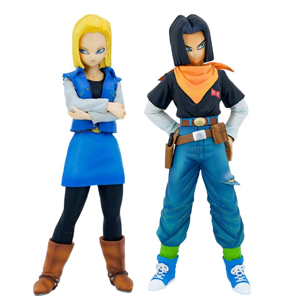 Anime Statuette Dragon Ball Z Android 17 18 Figure Pvc Action Figures Statue Decoration Desktop Anime Collection Peripheral Toys